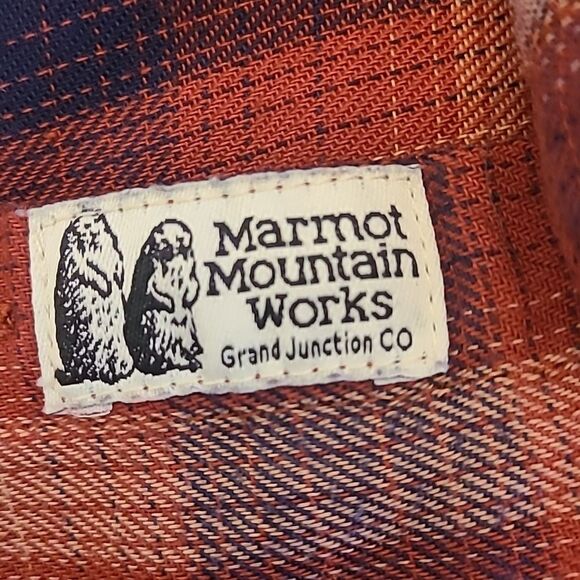 Marmot Fairfax Midweight Flannel Plaid Shirt Color: Red Ochre Size XL - Picture 12 of 13